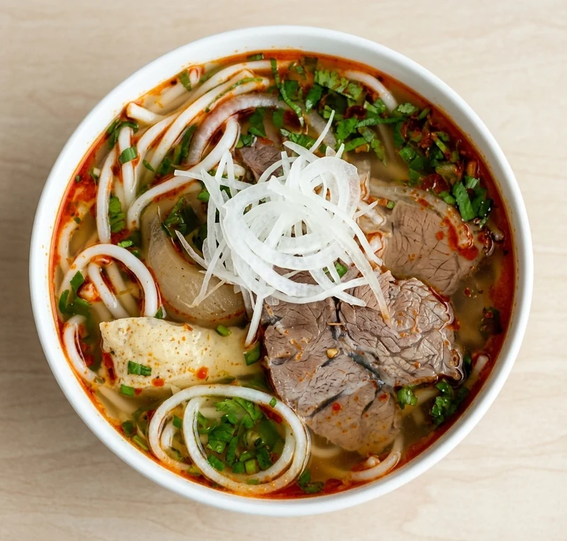 Bún Bò Huế spicy Hue-style beef noodle soup in downtown Calgary