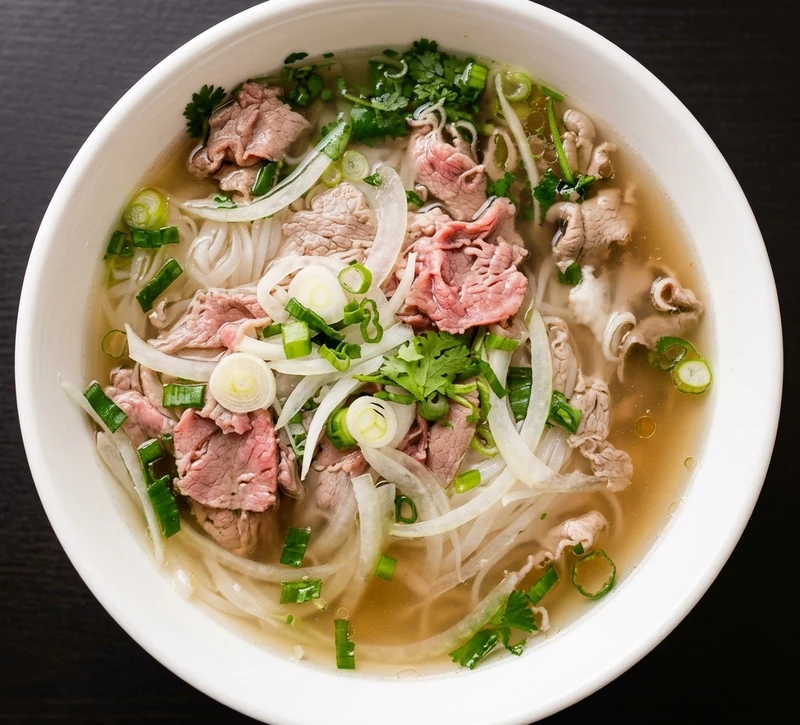 Vietnamese rare beef noodle soup served at Ha Long Bay in downtown Calgary