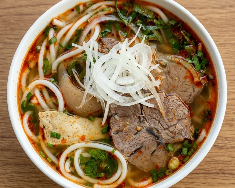 Bún Bò Huế Hue-style beef noodle soup at Ha Long Bay Vietnamese Cuisine in downtown Calgary