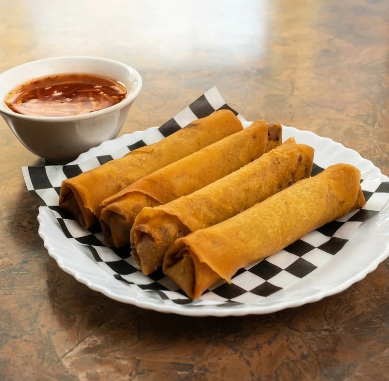 Crispy deep-fried Vietnamese spring rolls in downtown Calgary