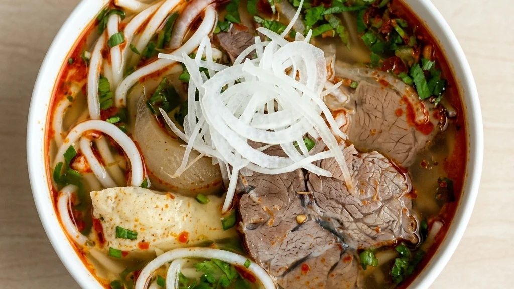 Bún Bò Huế Hue-style spicy beef noodle soup at Ha Long Bay Vietnamese Cuisine, downtown Calgary